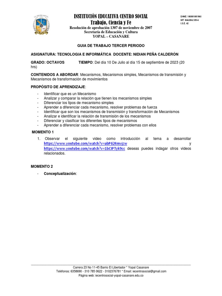 Guia De Informatica Pdf Engranaje Máquinas