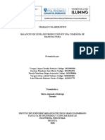 Trabajo Colaborativo Balanceo de Línea de Producción en Una Compañía - Tercera Entrega