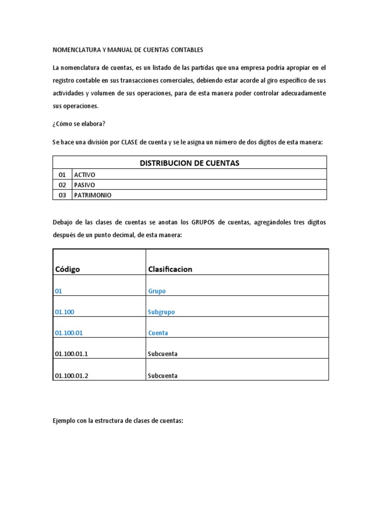 NOMENCLATURA Y MANUAL DE CUENTAS CONTABLES | PDF | Contabilidad | Bancos