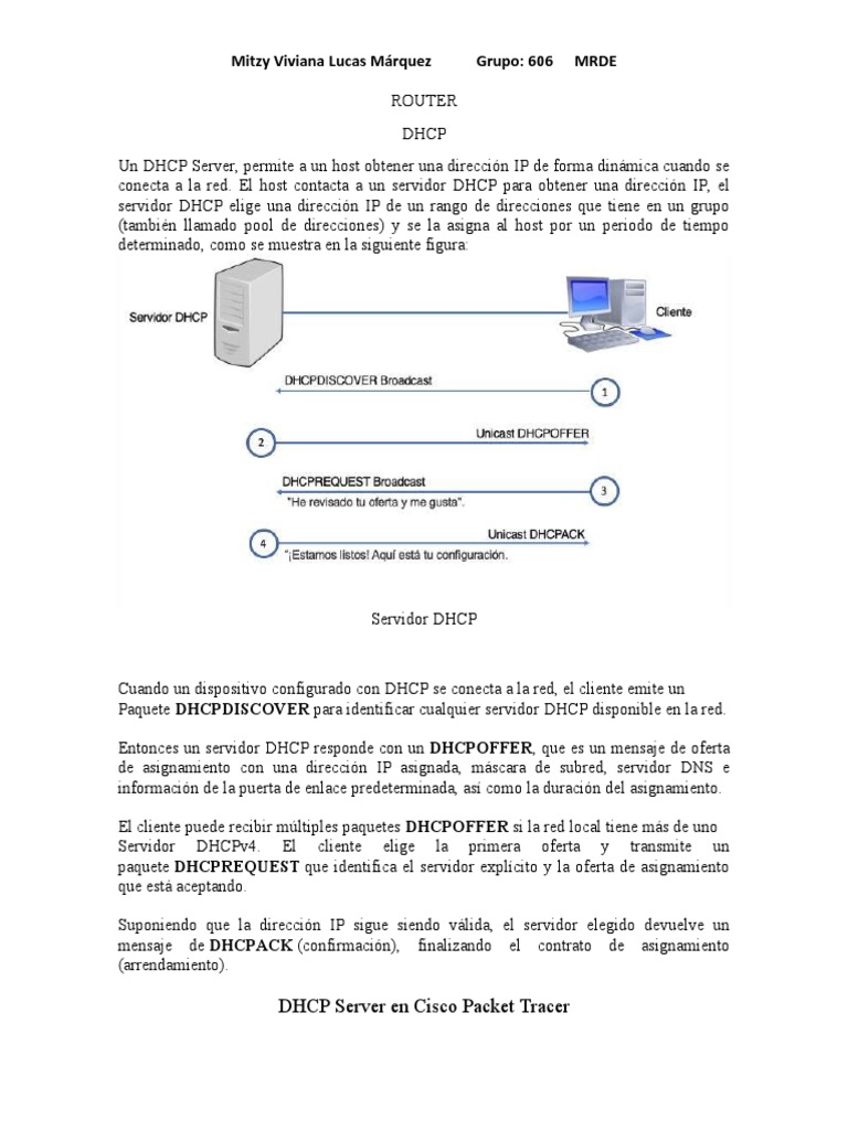 Configuración de DHCP y DNS en Cisco | PDF | Dirección IP | sistema de ...