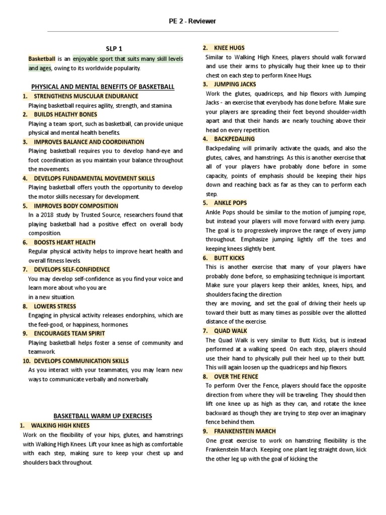 Basketball Notes PDF Hand Indoor Sports