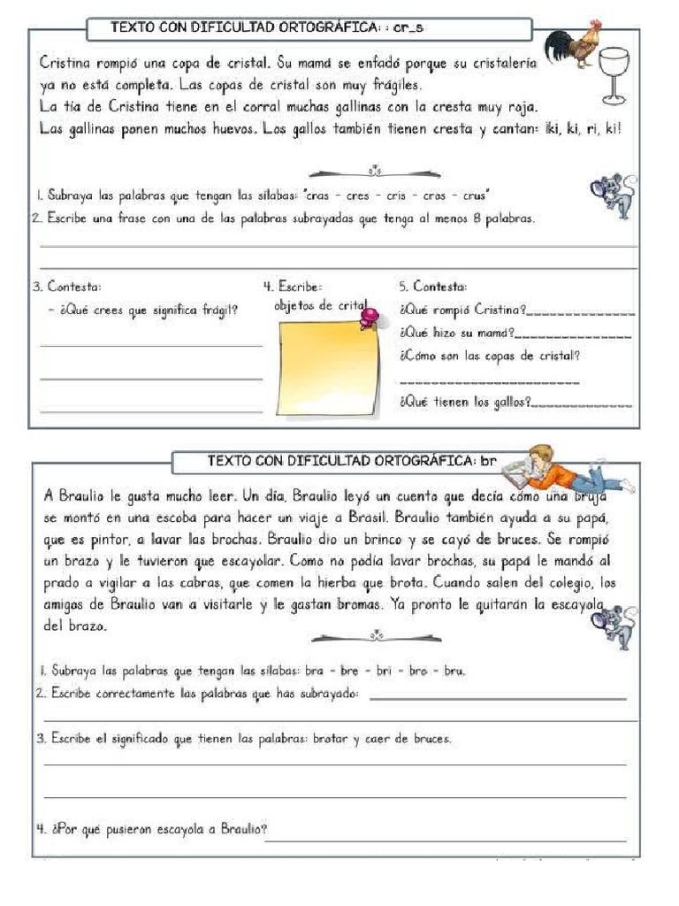 TEXTOS CON DIFICULTAD ORTOGRÁFICA | PDF