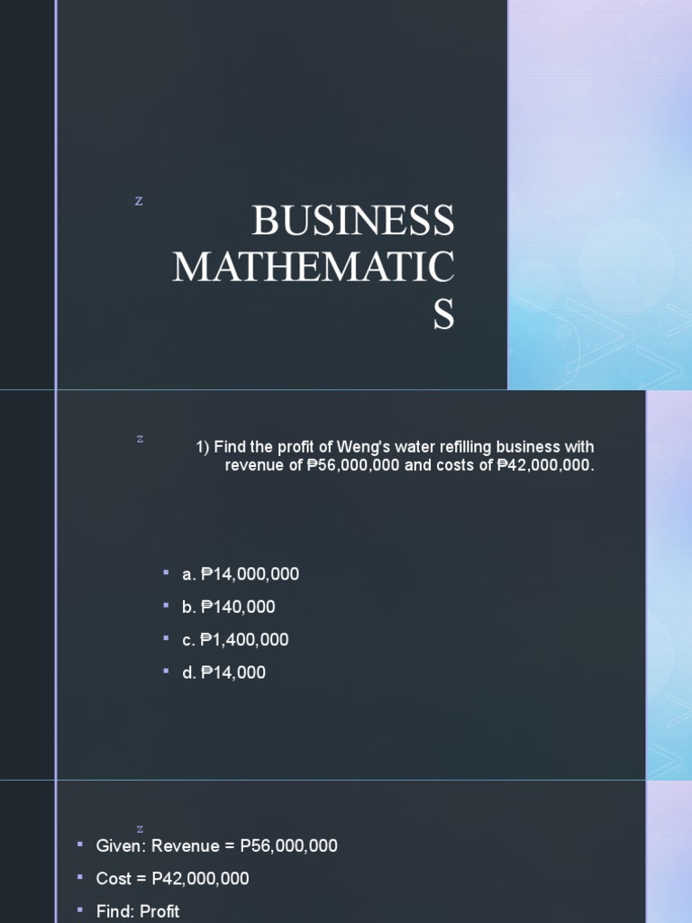 Business Mathematics | PDF | Balance Sheet | Expense
