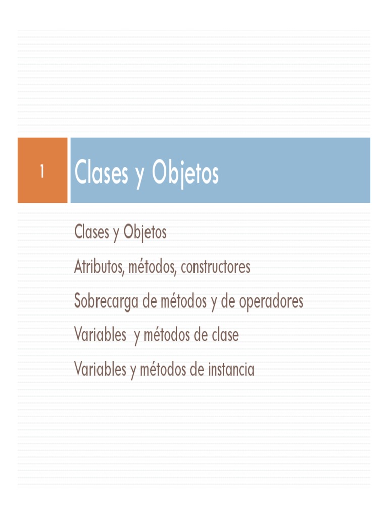 Clases y Objetos | PDF | Objeto (informática) | Lenguaje de modelado ...