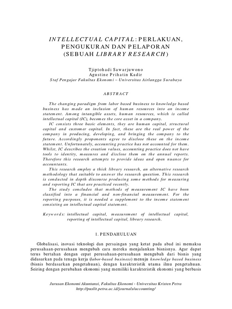 Measuring and Reporting Intellectual Capital | PDF | Capital (Economics ...