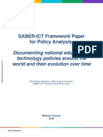 SABER ICT Framework Paper For Policy Analysis Documenting National Educational Technology Policies Around The World and Their Evolution Over Time
