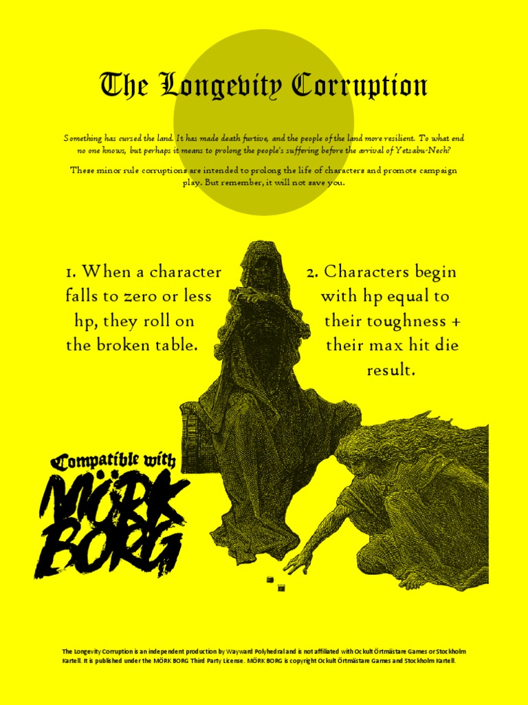 The Longevity Corruption - MORK BORG | PDF