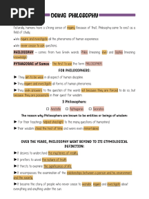 Philosophy First Sem Notes