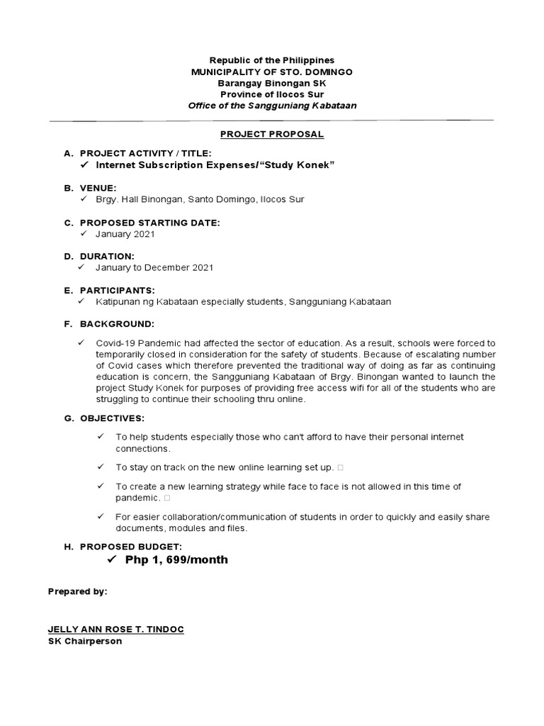 Study Konek: Internet Access Proposal | PDF | Wellness