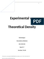 Theoretical Vs Experimental Density