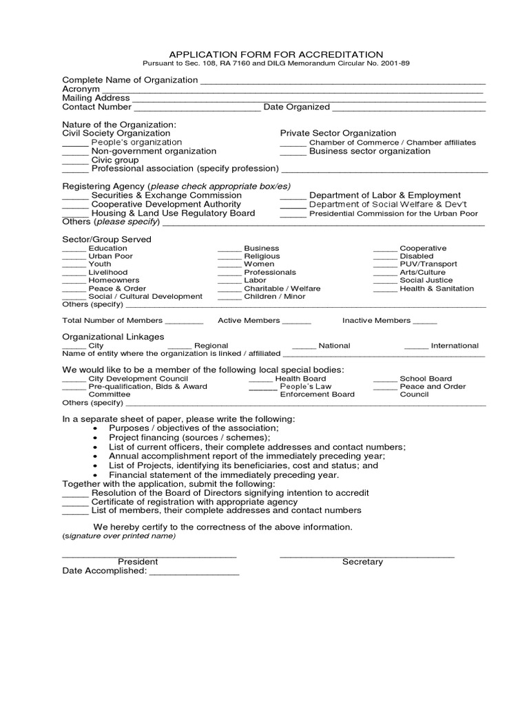 Appllication Form For Ccreditation-Form | PDF | Business | U.S ...