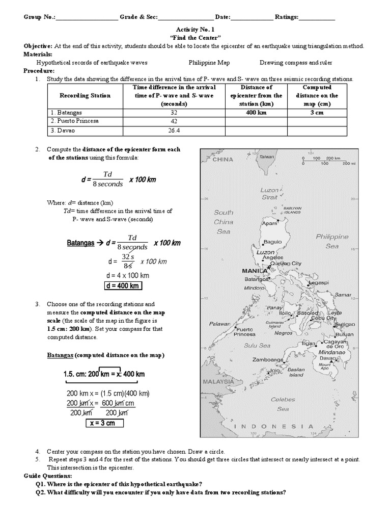 Sci 10 as q1 find the center 2 pdf earthquakes seismology