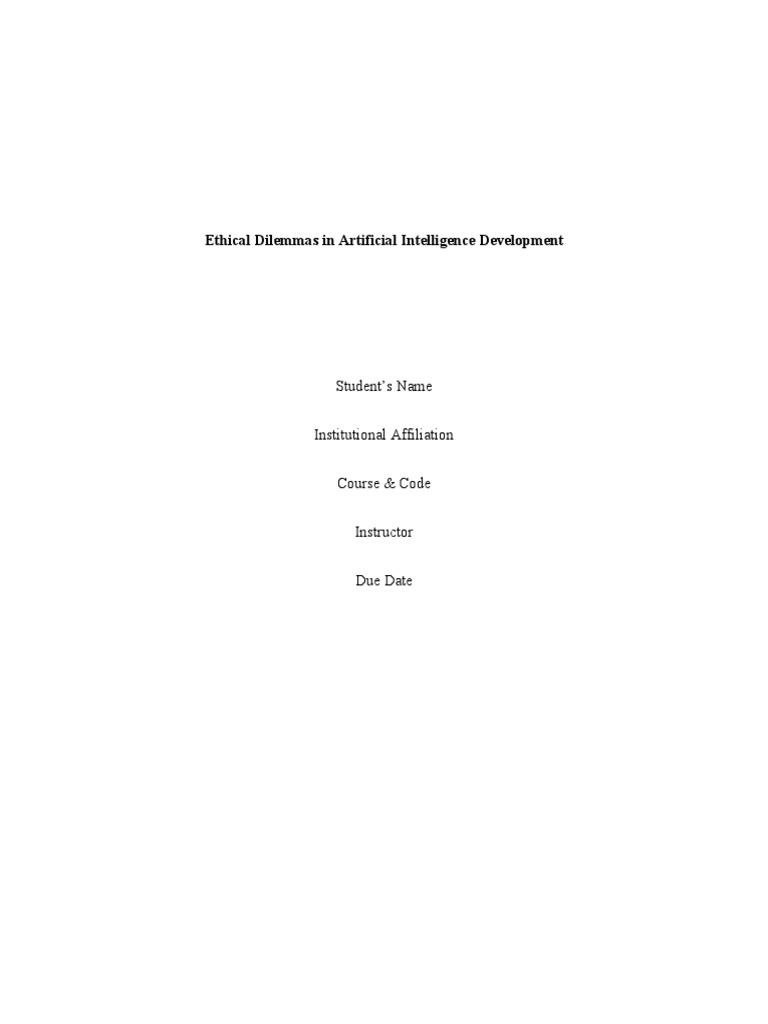 Ethical Issues in AI Development | PDF | Information System | Accounting