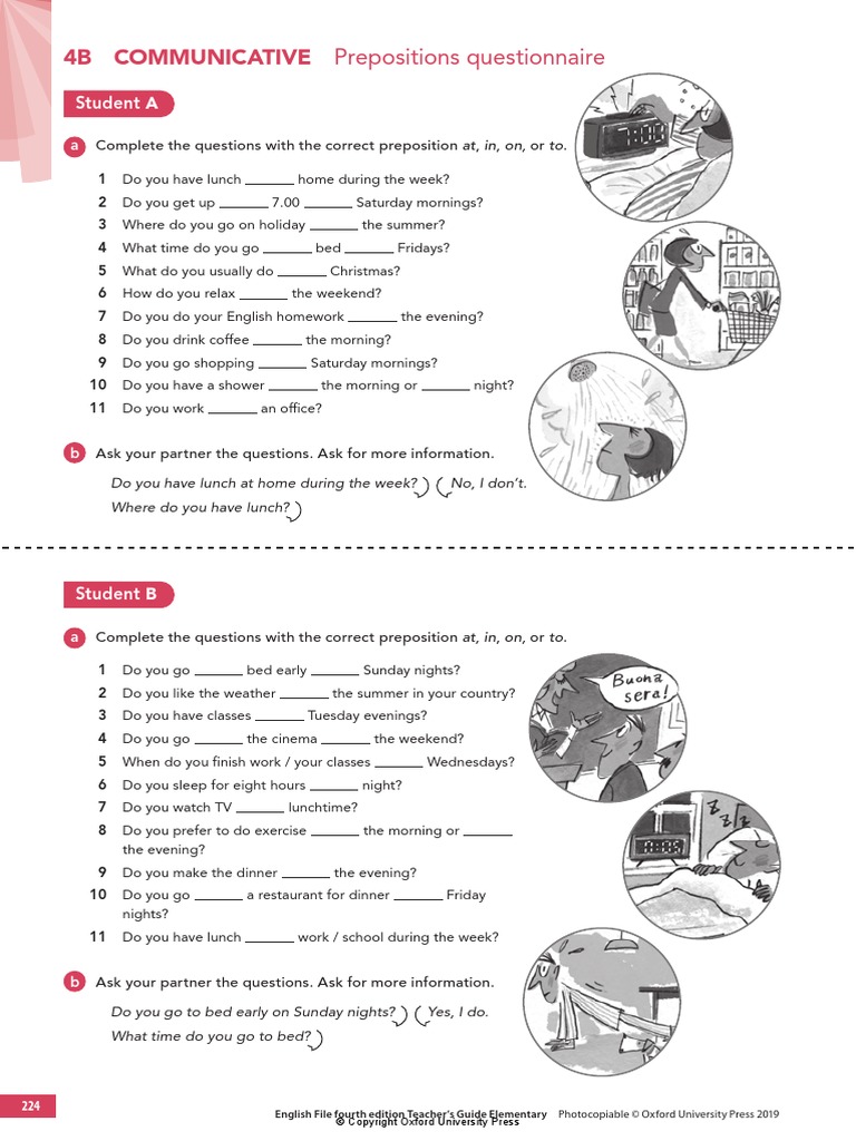 EF EL 4B C Prep Questions | PDF | Lunch