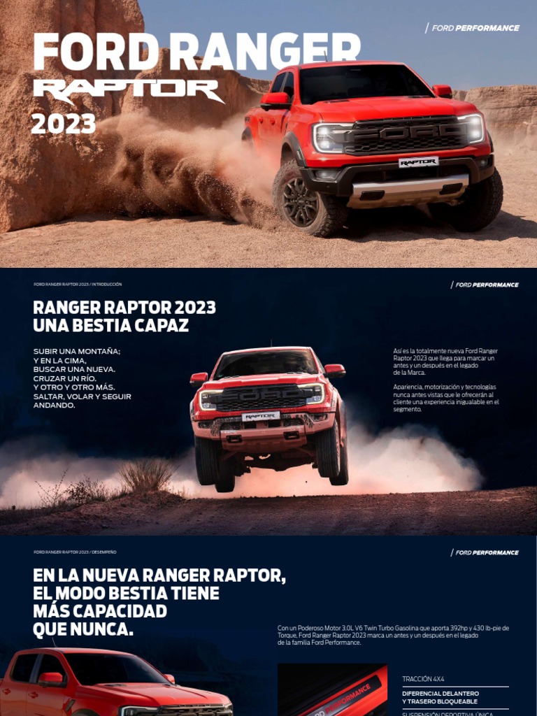 Ford Ranger Raptor 2023 Catalogo Descargable | PDF | Aplicación movil ...