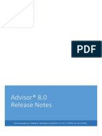 Advisor 8.0 Release Notes