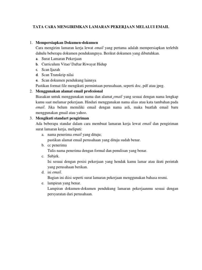 tips mengirim email lamaran kerja