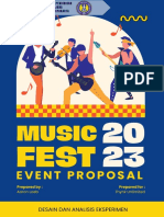 Blue and Yellow Retro Illustrated Music Festival Event Proposal