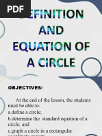 Definition and Equation of A Circle