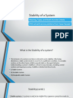 Analysis of Stability of A System