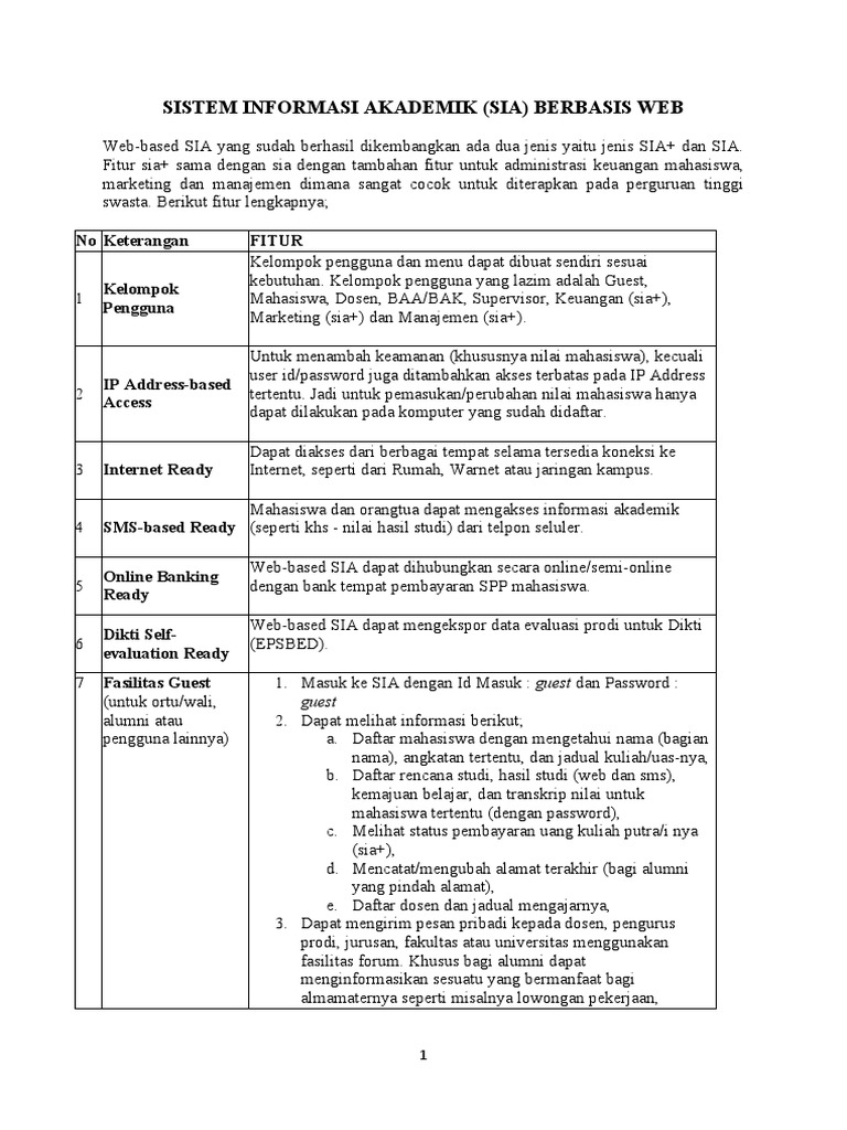 Sistem Informasi Akademik Web untuk Perguruan Tinggi | PDF