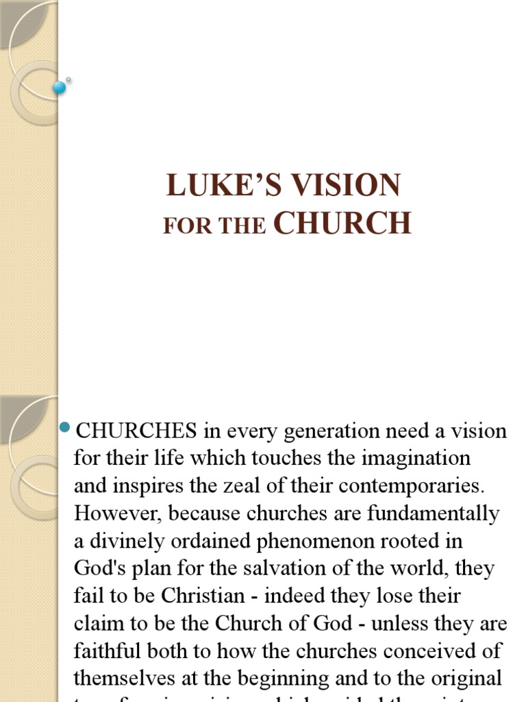 Luke's Vision | PDF | Acts Of The Apostles | Jesus