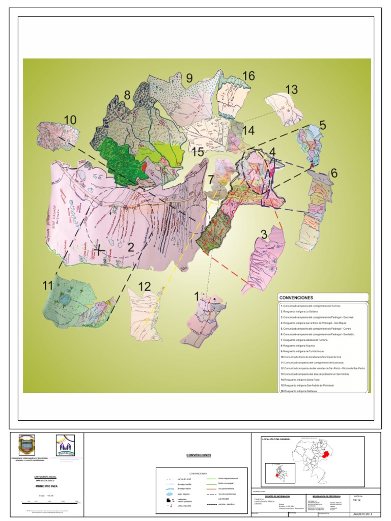 3536 - 24mapa Ecologico Inzá Cauca | PDF | Geofísica | Geografía