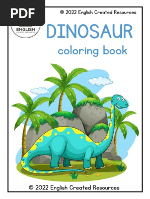 Dinosaur Coloring Book Copyright 2022 English Created Resources