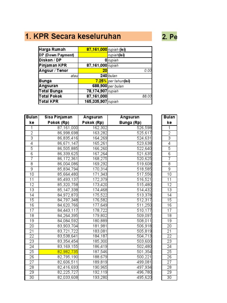 3 Kalkulator Excel KPR Pelunasan Sebagian PDF