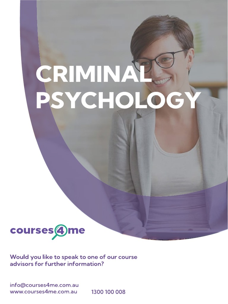 Criminal Psychology Course Guide PDF Psychology Psychologist