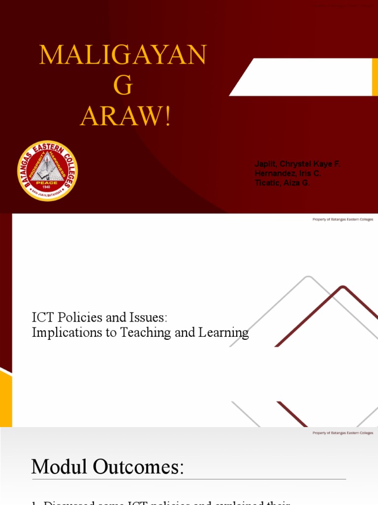 Technology For Teaching and Learning REPORT | PDF | Educational ...