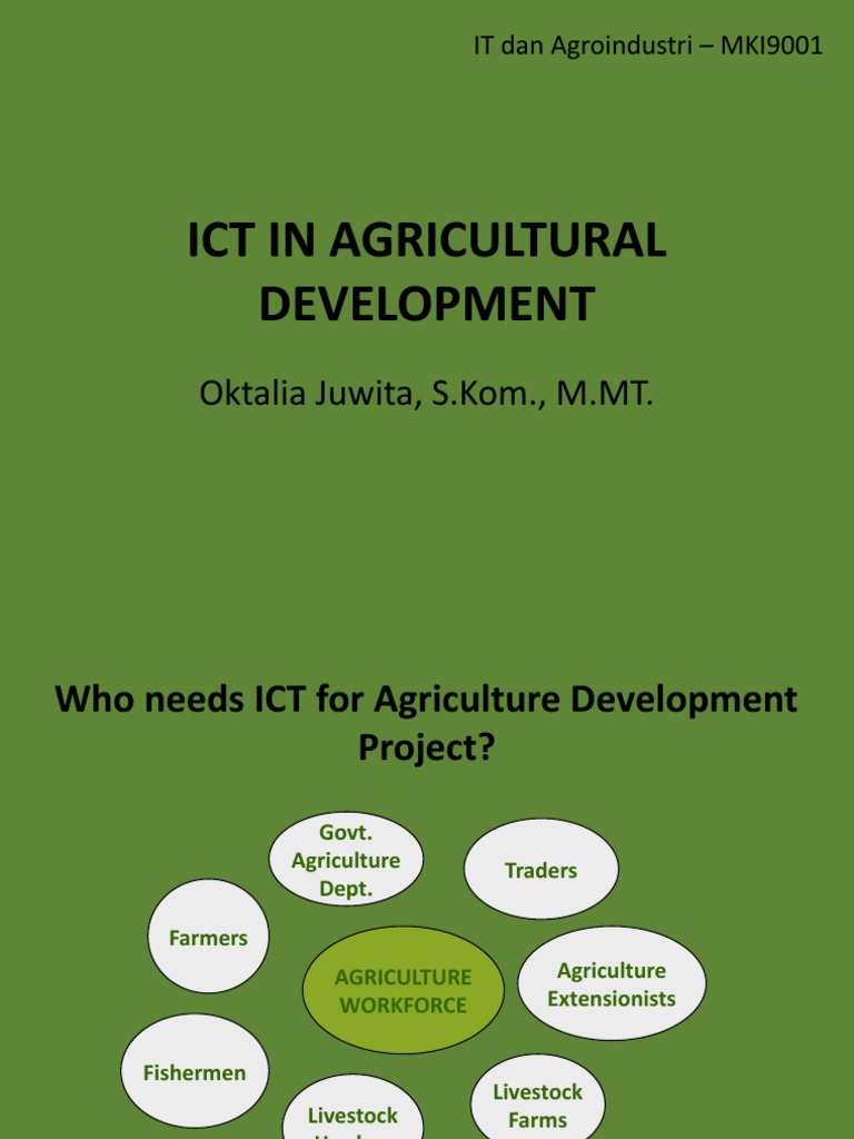 ICT Applications in Agriculture Development | PDF | Agriculture ...