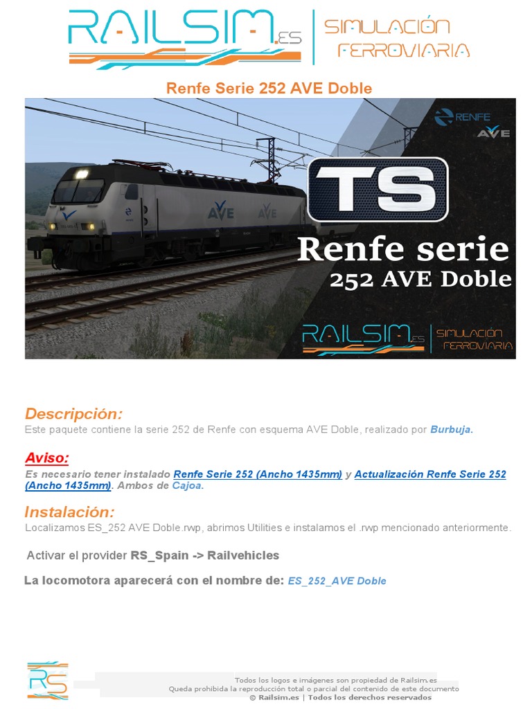 Renfe Serie 252 AVE Doble para Train Sim | PDF