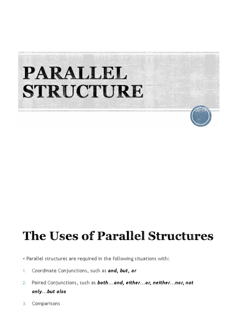 Understanding Parallel Structures in Writing | PDF