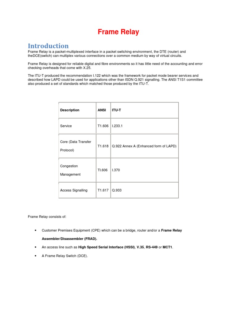 Frame Relay Protocol Overview | PDF | Network Congestion | Computer Network
