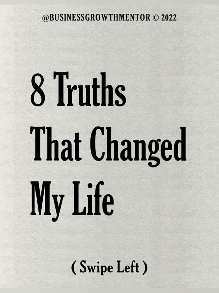 8 Truths That Changed My Life PDF