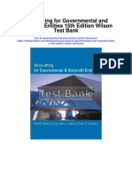 Accounting For Governmental and Nonprofit Entities 15th Edition Wilson Test Bank