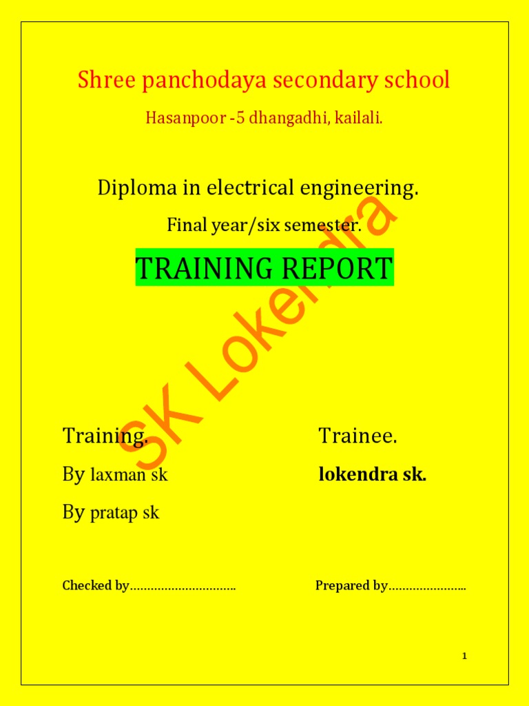 Industrial Training Report: Electrical Engineering | PDF | Electrical ...