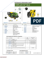 X130R With 42 Deck Maintenance Reminder Sheet