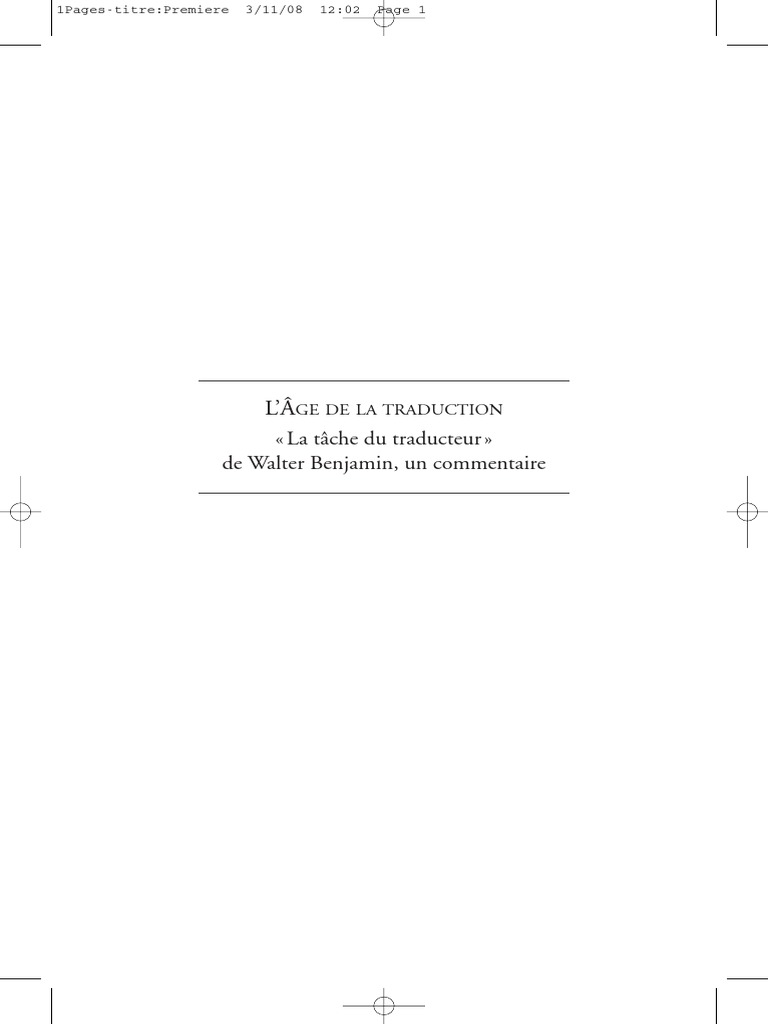 Berman, LAge de La Traduction | PDF | Arts du langage et discipline