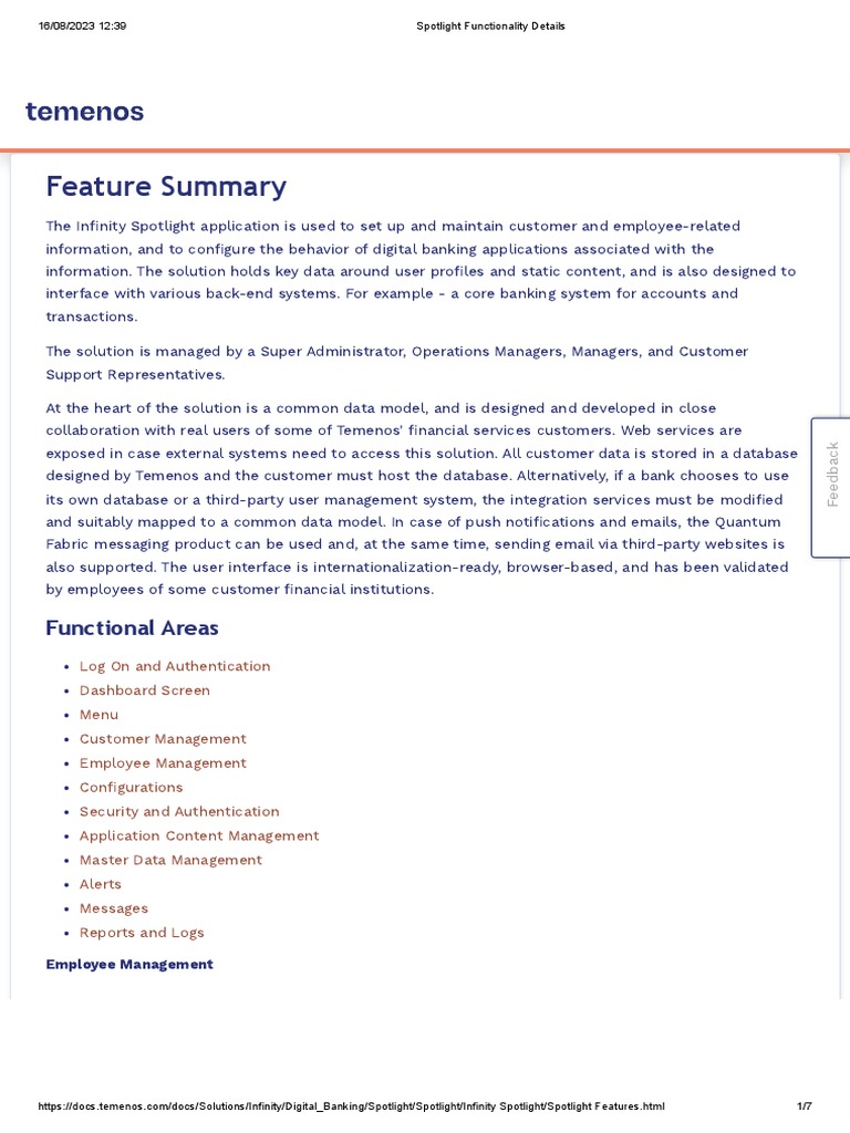 Infinity Spotlight Application Overview | PDF | Databases | Password
