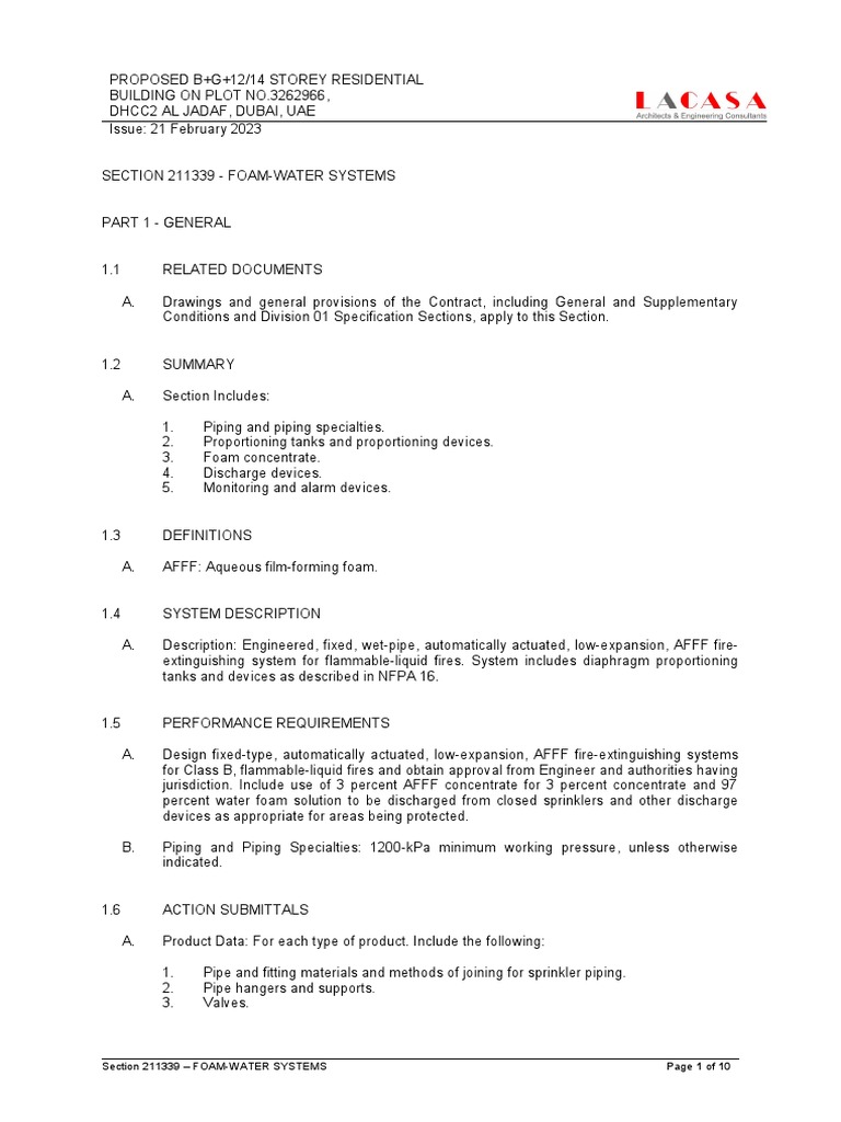 Foam-Water Systems | PDF | Pipe (Fluid Conveyance) | Fire Sprinkler System