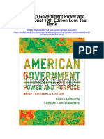 American Government Power and Purpose Brief 13th Edition Lowi Test Bank