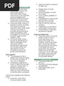 Community Health Nursing: Goals and Objectives