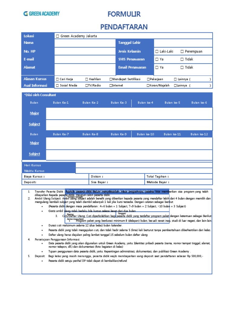 Formulir Pendaftaran (Registration Form) - Jan2023 | PDF