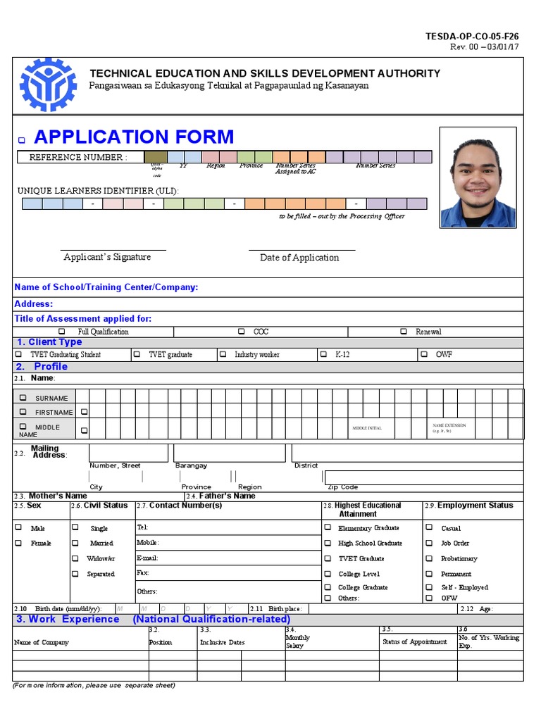 Assessment Application Form | PDF