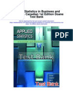 Applied Statistics in Business and Economics Canadian 1st Edition Doane Test Bank