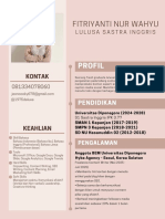 Pink Cokelat Modern CV Lulusan Bisnis Resume