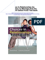 Choices in Relationships An Introduction To Marriage and The Family 11th Edition Knox Test Bank