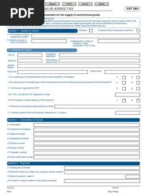 VAT 264 Declaration for the Supply of Second Hand Goods External Form (3)